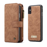 Caseme Magnetic Detachable Zipper Wallet Card Slot Pocket Case For iPhone X