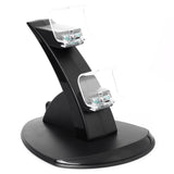 Dual Micro USB with Blue LED Indicator Charging Dock Station Stand for PS4 Controller Large Size