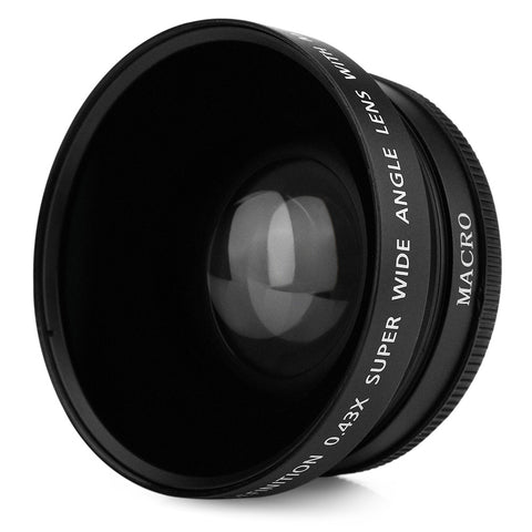 2-in-1 72MM 0.43X Wide Angle Macro Camera Lens with Two Cap