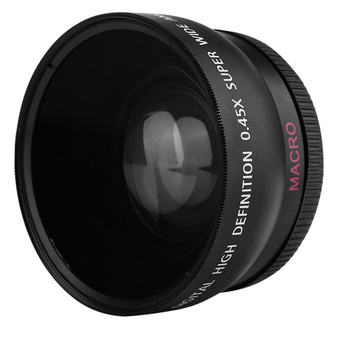 2-in-1 55MM 0.45X Wide Angle Macro Camera Lens with Two Cap