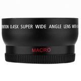 2-in-1 55MM 0.45X Wide Angle Macro Camera Lens with Two Cap