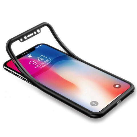 Bakeey 360º Full Body Front & Back Silicone Case With Tempered Glass Film For iPhone X