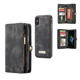 Caseme Magnetic Detachable Zipper Wallet Cash Pocket Card Slots Case For iPhone X