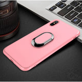 Bakeey™ 360° Adjustable Metal Ring Kickstand Magnetic Adsorption TPU Case for iPhone X