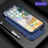 Bakeey 360º Full Body Front & Back Silicone Case With Tempered Glass Film For iPhone X