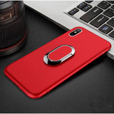 Bakeey™ 360° Adjustable Metal Ring Kickstand Magnetic Adsorption TPU Case for iPhone X