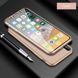 Bakeey 360º Full Body Front & Back Silicone Case With Tempered Glass Film For iPhone X