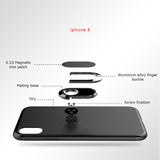 Bakeey™ 360° Adjustable Metal Ring Kickstand Magnetic Adsorption TPU Case for iPhone X