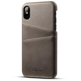 Premium Cowhide Leather Card Slot Protective Case For iPhone X