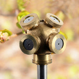 Honana HG-GW 1/4 Inch 4 Hole Brass Spray Nozzle Garden Sprinklers Irrigation Fitting