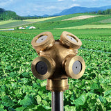 Honana HG-GW 1/4 Inch 4 Hole Brass Spray Nozzle Garden Sprinklers Irrigation Fitting