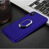 Bakeey™ 360° Adjustable Metal Ring Kickstand Magnetic Adsorption TPU Case for iPhone X