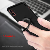 Bakeey™ 360° Adjustable Metal Ring Kickstand Magnetic Adsorption TPU Case for iPhone X