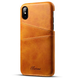 Premium Cowhide Leather Card Slot Protective Case For iPhone X
