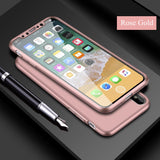 Bakeey 360º Full Body Front & Back Silicone Case With Tempered Glass Film For iPhone X