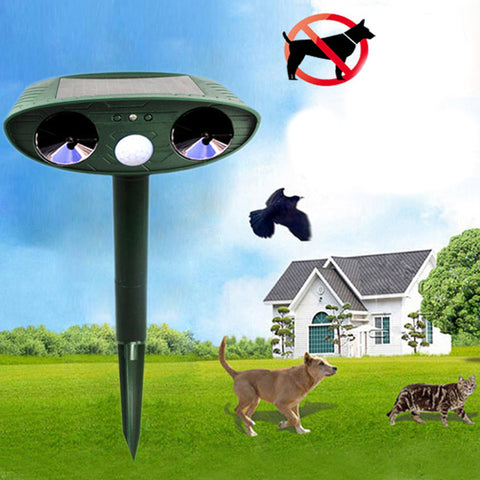 GreatHouse Ultrasonic Solar Power Cat Dog Animal Repeller Outdoor Garden Animal Scarer