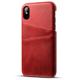 Premium Cowhide Leather Card Slot Protective Case For iPhone X