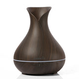 EASEHOLD 400ml Aroma Essential Oil Diffuser Ultrasonic Air Humidifier with Wood Grain 7Color Changing LED Lights electric aroma