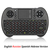 2.4G Mini USB Wireless Keyboard  Russian Spanish Gaming Keyboard Touchpad Air Fly Mouse Remote Control for Android PC TV Box Mac