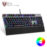 MOTOSPEED CK108 Mechanical Gaming Keyboard USB Wired RGB LED Anti-ghosting 104 Keys Russian Keyboard For Desktop Overwatch csgo