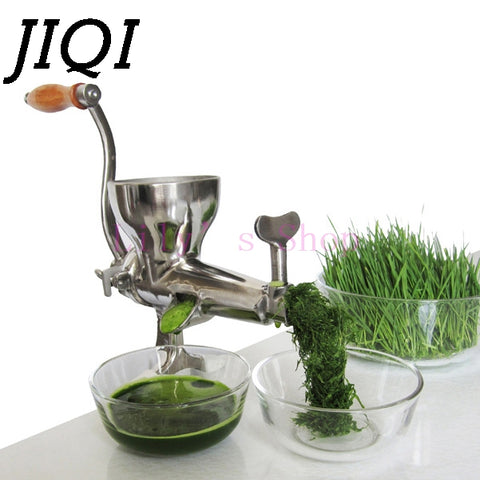 JIQI Hand Stainless Steel wheatgrass juicer manual Auger Slow squeezer Fruit Wheat Grass Vegetable orange juice press extractor