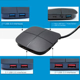 7-Ports USB HUB High Speed USB3.0 & USB2.0 Hub Splitter Multiport with Cool Seven Colors Backlit LED Light Plug and Play