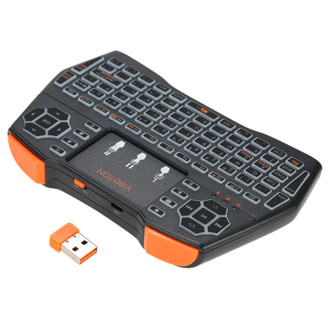 VIBOTON 2.4G Mini Wireless Keyboard Multimedia Handheld Keyboard  Touchpad Mouse Remote Control  for Windows PC Android TV Box