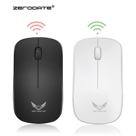 ZERODATE 2.4G 1600 DPI Wireless Portable Mobile Mouse 3-Button USB Optical Mice USB Receiver Optical Sensor for PC Laptop Tablet