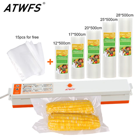 ATWFS Home Food Vacuum Sealer Packing Machine With 5 Vacuum Bag